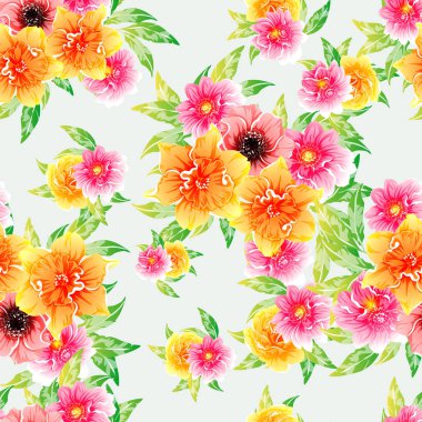 vektör çizim parlak çiçek desen arka plan