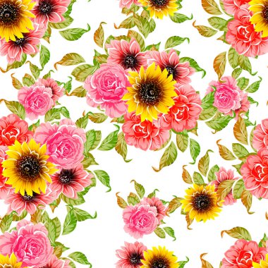 vektör çizim parlak çiçek desen arka plan