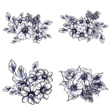 vektör çizimi sorunsuz retro çiçek desen arka plan