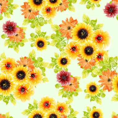 güzel parlak çiçek desen arka plan vektör çizim