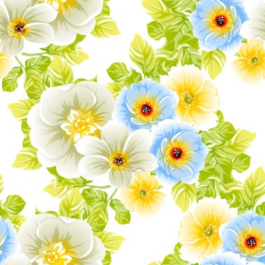 güzel parlak çiçek desen arka plan vektör çizim