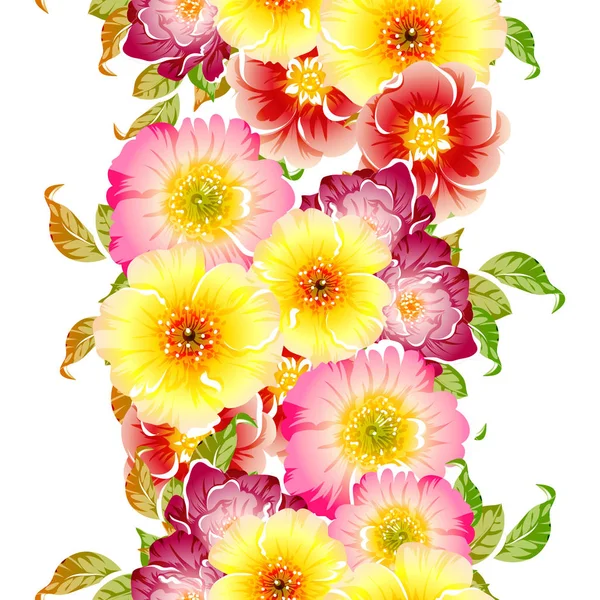 Illustration Vectorielle Magnifique Fond Motif Fleurs Sans Couture — Image vectorielle