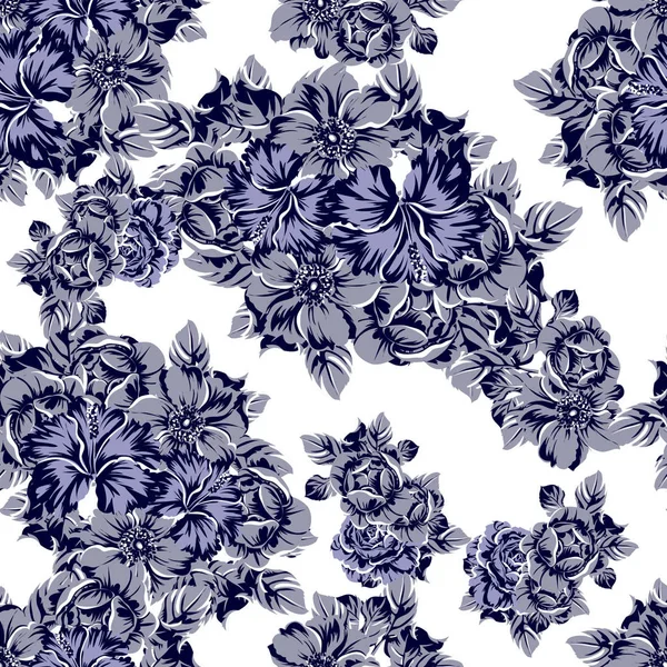 Illustration Vectorielle Motif Fleurs Vintage Toile Fond — Image vectorielle