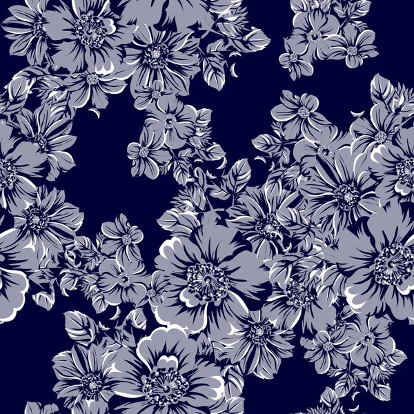 Vektor Illustration Der Retro Blumen Muster Hintergrund — Stockvektor
