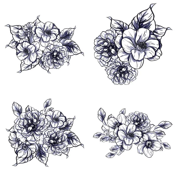 Vektor Illustration Sömlösa Retro Blommor Mönster Bakgrund — Stock vektor