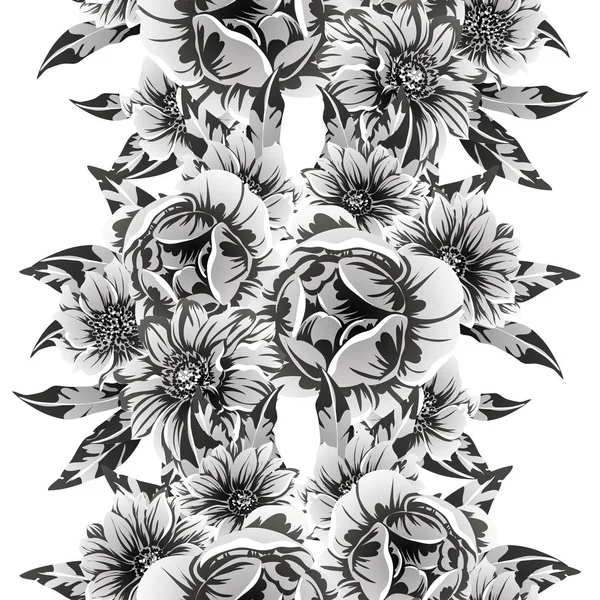 Ilustracja Wektorowa Vintage Kwiaty Tło Wzór — Wektor stockowy