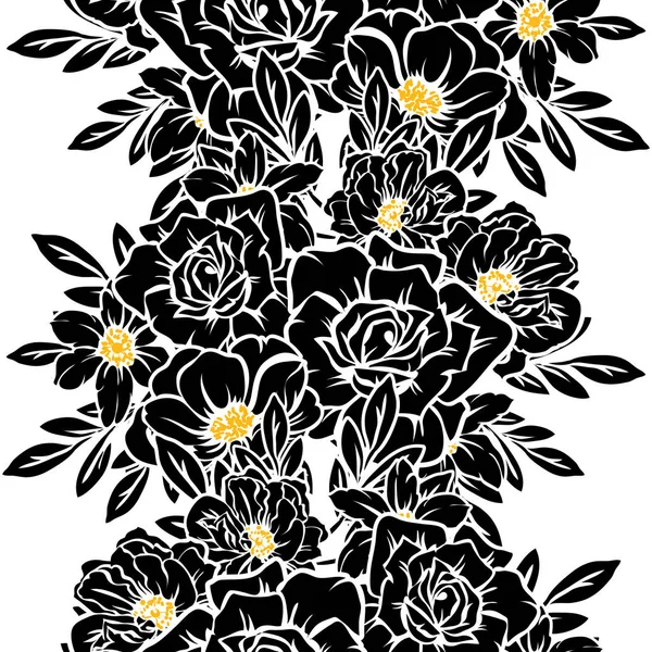 Vektor Illustration Der Nahtlosen Schönen Blumen Muster Hintergrund — Stockvektor