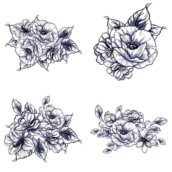 Vektor Illustration Der Nahtlosen Retro Blumen Muster Hintergrund — Stockvektor