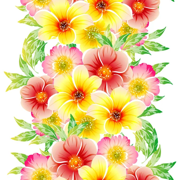 Vector Ilustración Flores Hermosas Sin Costura Patrón Fondo — Vector de stock