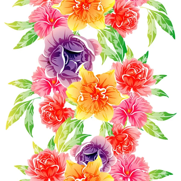 Vektor Illustration Von Hellen Blumen Muster Hintergrund — Stockvektor