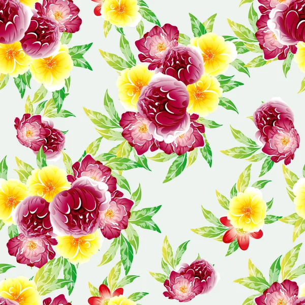 Vektor Illustration Der Nahtlosen Schönen Blumen Muster Hintergrund — Stockvektor