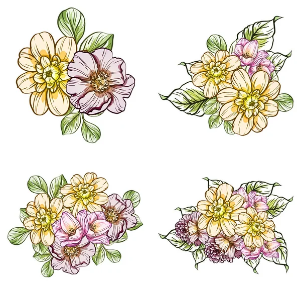 Vektorové Ilustrace Bezešvé Krásné Květiny Vzor Pozadí — Stockový vektor