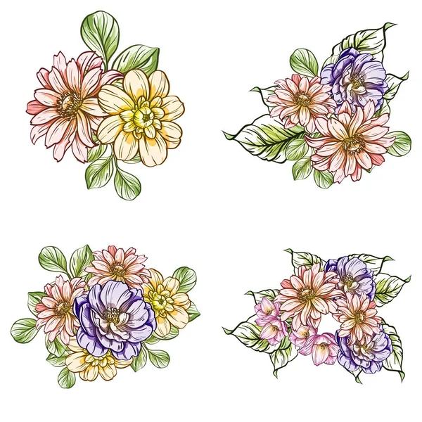 Vektor Illustration Der Nahtlosen Schönen Blumen Muster Hintergrund — Stockvektor