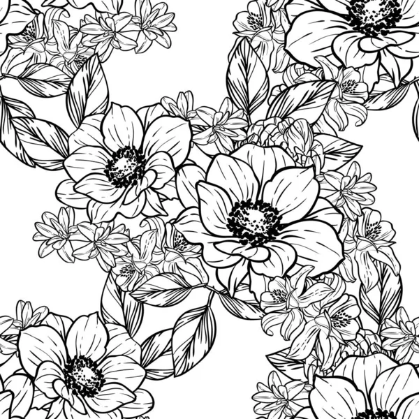 Illustration Vectorielle Motif Fleurs Vintage Toile Fond — Image vectorielle