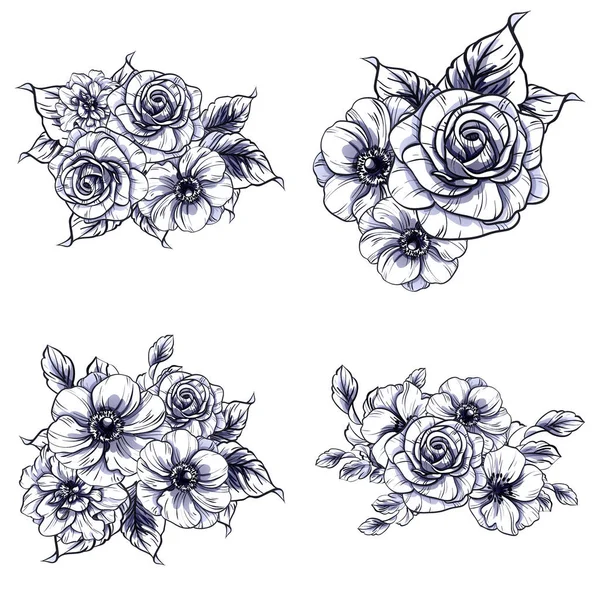 Vektor Illustration Der Nahtlosen Retro Blumen Muster Hintergrund — Stockvektor