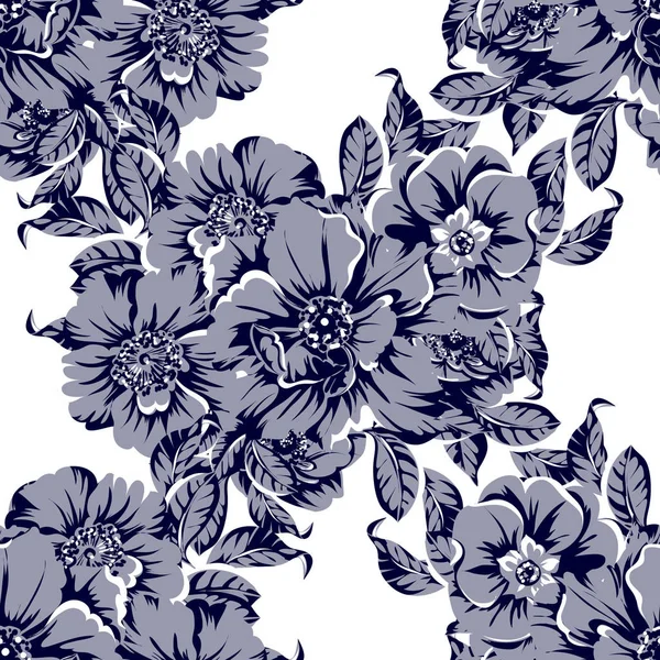 Vector Ilustración Flores Retro Patrón Fondo — Vector de stock