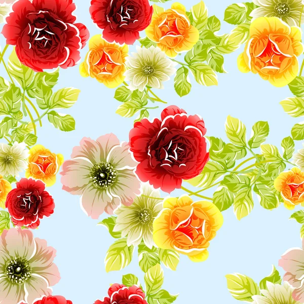 Vectorillustratie Van Mooie Heldere Bloemen Patroon Achtergrond — Stockvector