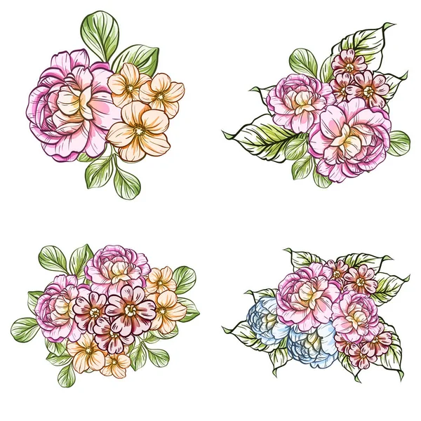 Vektoros Illusztráció Varrás Nélküli Gyönyörű Virág Mintás Háttérrel — Stock Vector