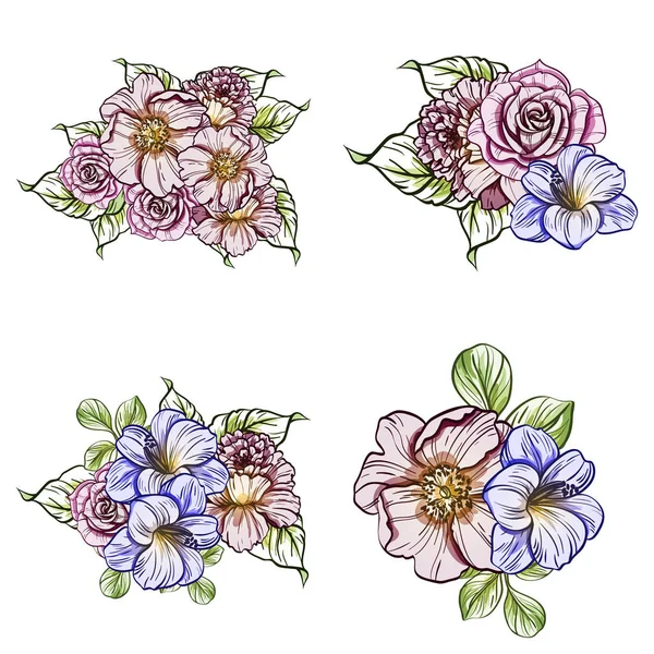 Vektor Illustration Der Nahtlosen Schönen Blumen Muster Hintergrund — Stockvektor