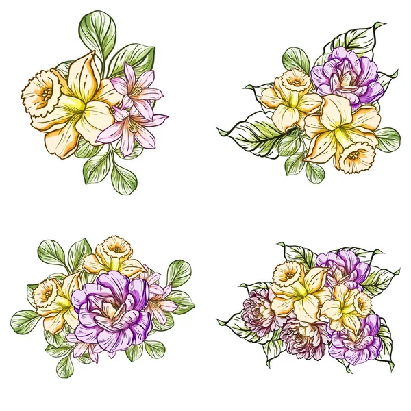 Ilustracja Wektorowa Bezszwowe Pięknych Kwiatów Tle — Wektor stockowy