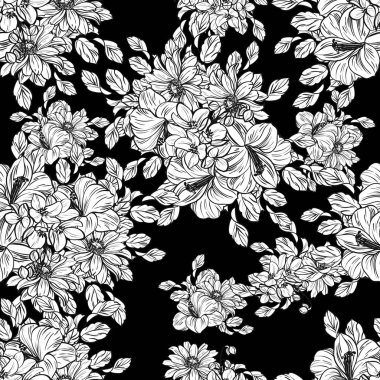 vintage çiçek deseni zemin vektör çizim