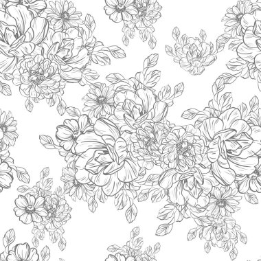 vintage çiçek deseni zemin vektör çizim