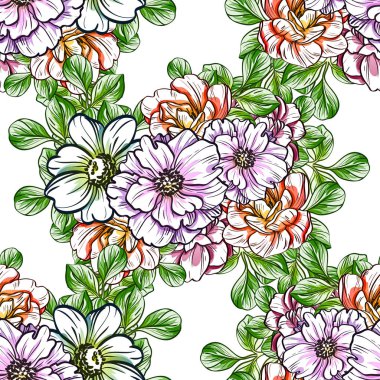 vektör çizim parlak çiçek desen arka plan