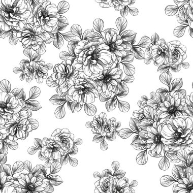 vintage çiçek deseni zemin vektör çizim