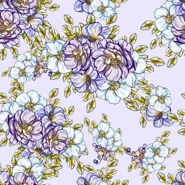 vektör çizim parlak çiçek desen arka plan