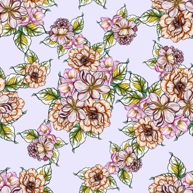 vektör çizim parlak çiçek desen arka plan