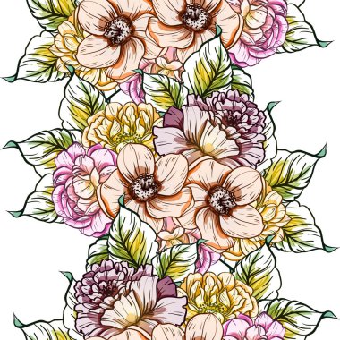 vektör çizim parlak çiçek desen arka plan
