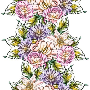 vektör çizim parlak çiçek desen arka plan