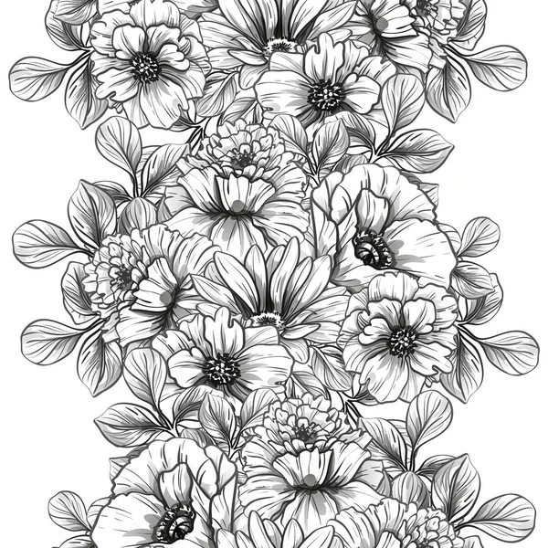 ビンテージ花パターン背景のベクトル イラスト — ストックベクタ
