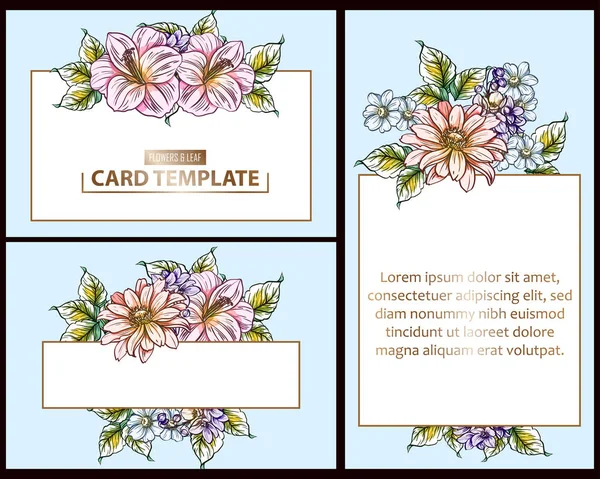 Vector Ilustración Tarjeta Invitación Color Patrón Flores Estilo Vintage — Archivo Imágenes Vectoriales