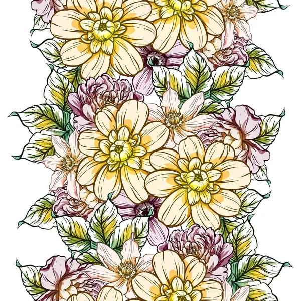 Vektor Illustration Von Hellen Blumen Muster Hintergrund — Stockvektor