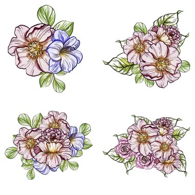 vektör çizim parlak çiçek desen arka plan