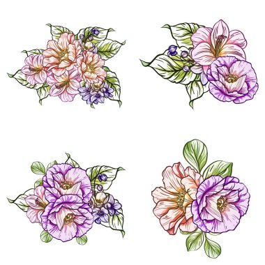 vektör çizim parlak çiçek desen arka plan