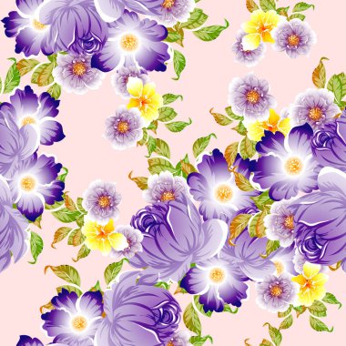 vektör çizim parlak çiçek desen arka plan