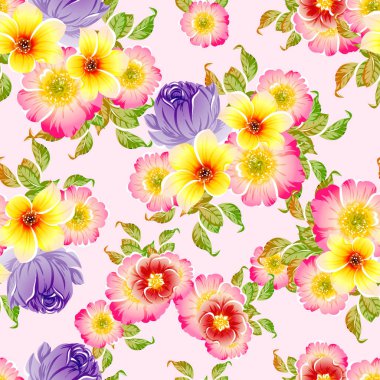 vektör çizim parlak çiçek desen arka plan