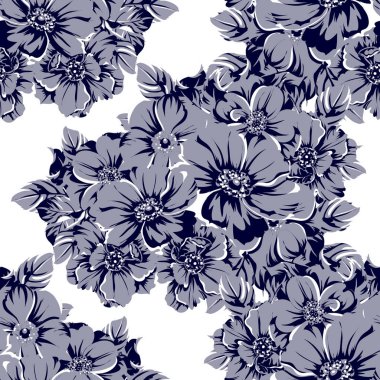 vintage çiçek deseni zemin vektör çizim