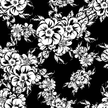 vintage çiçek deseni zemin vektör çizim