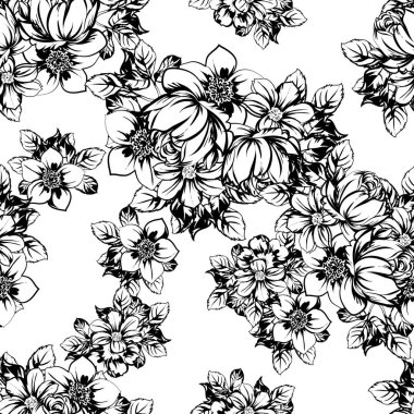 vintage çiçek deseni zemin vektör çizim