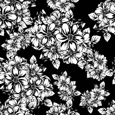 vintage çiçek deseni zemin vektör çizim