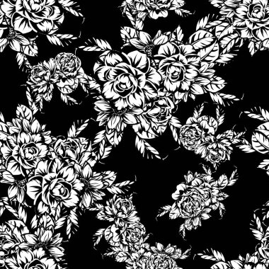 vintage çiçek deseni zemin vektör çizim