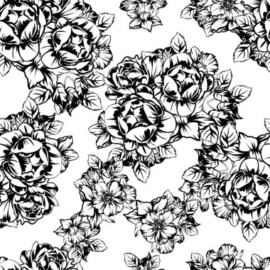 vintage çiçek deseni zemin vektör çizim