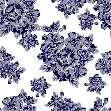 vintage çiçek deseni zemin vektör çizim