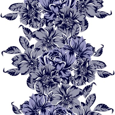 vintage çiçek deseni zemin vektör çizim