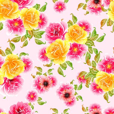 vektör çizim parlak çiçek desen arka plan