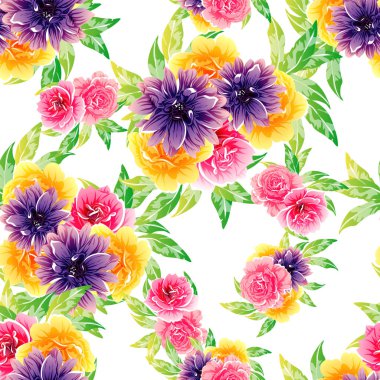 vektör çizim parlak çiçek desen arka plan