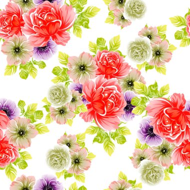 vektör çizim parlak çiçek desen arka plan